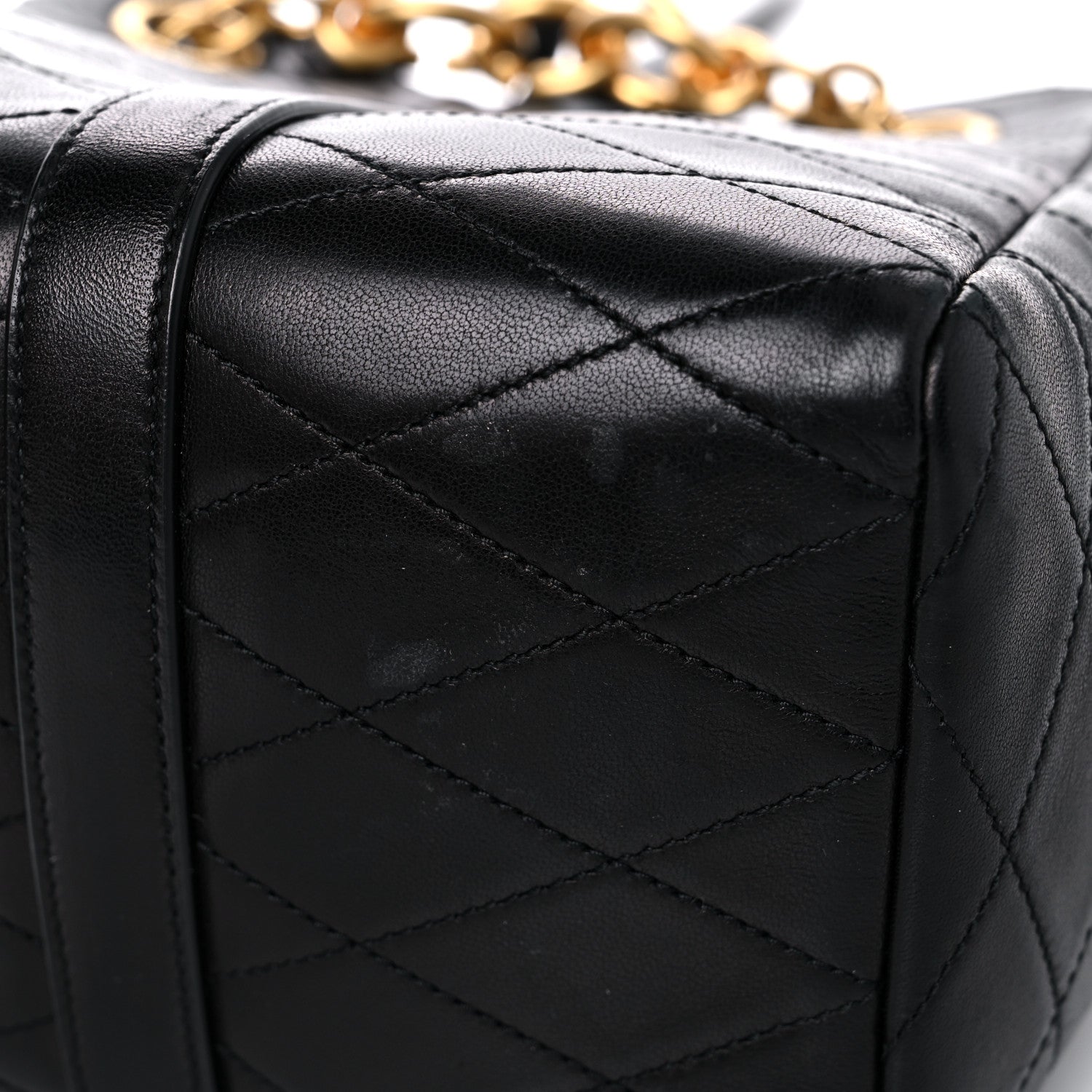 Saint Laurent Lambskin Quilted Mini Le Maillon Bucket Bag Black 12 of 12