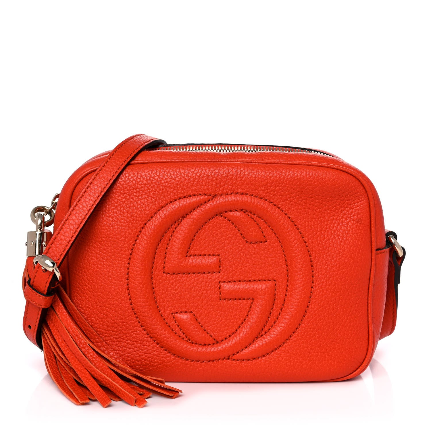 Gucci Pebbled Calfskin Small Soho Disco Bag Sun Orange 1 of 12