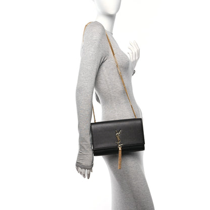 Saint Laurent Grain De Poudre Medium Classic Monogram Kate Tassel Satchel Black 2 of 11