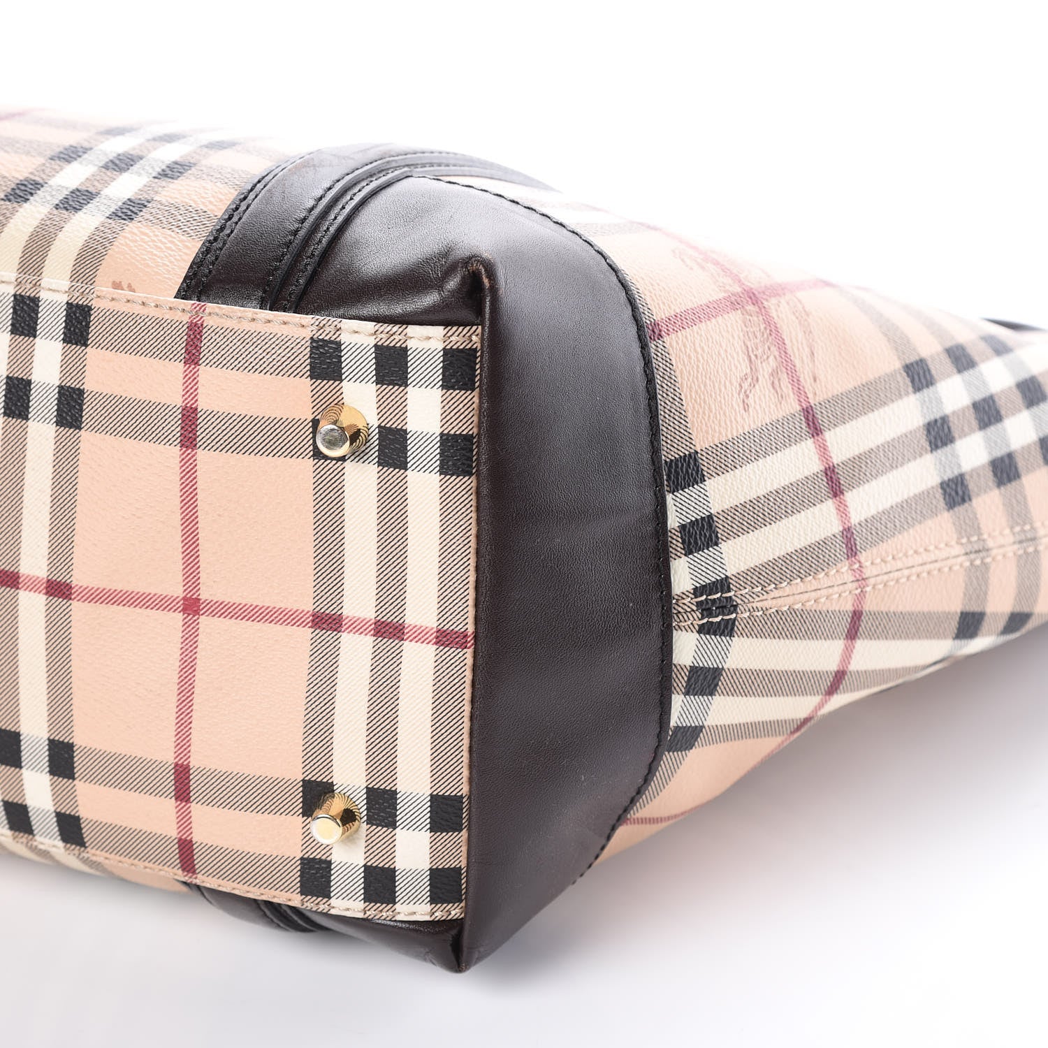 Burberry Haymarket Check Jameson Tote Chocolate 10 of 11