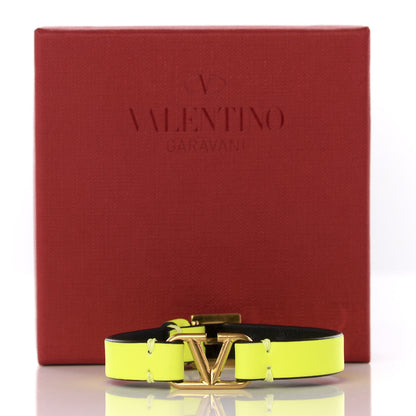 Valentino Garavani Calfskin VLogo Bracelet Lime 5 of 5