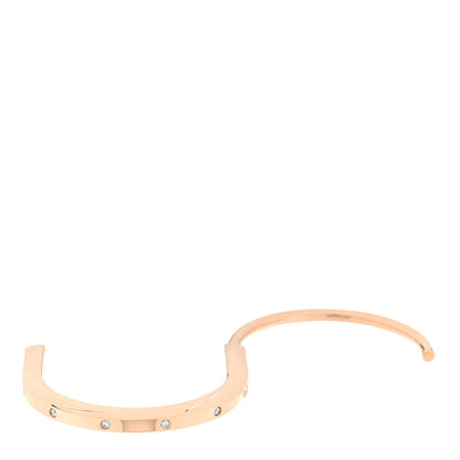 Tiffany 18K Rose Gold Diamond Tiffany Lock Bangle Bracelet 5 of 5