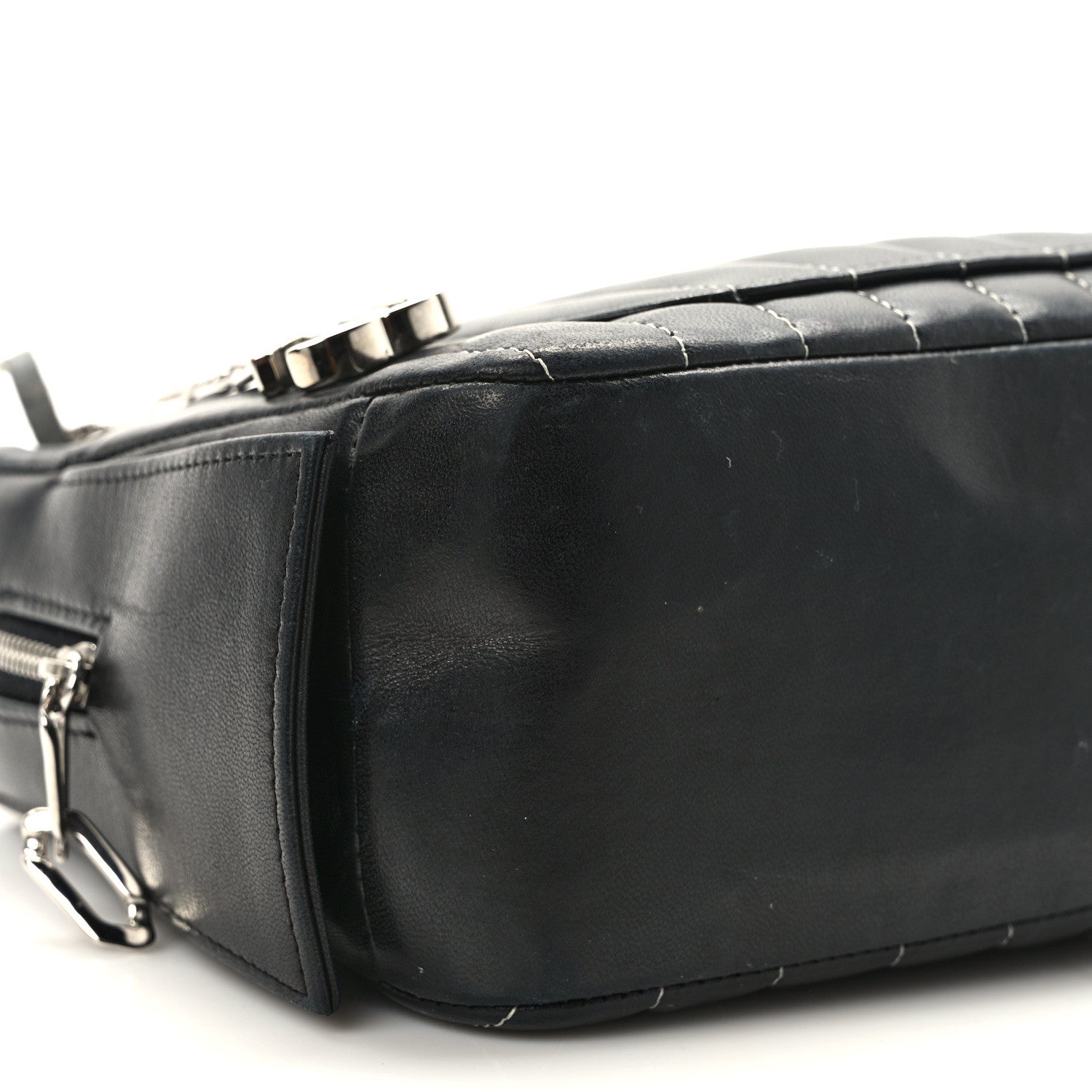 Chanel Lambskin Vertical Quilted Mademoiselle Small Camera Case Black 9 of 11