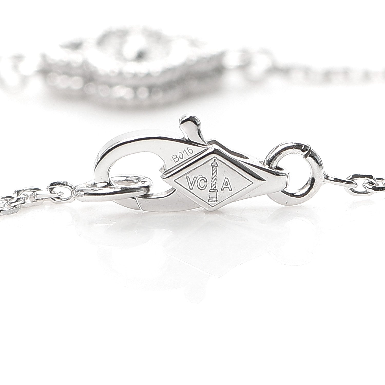 Van Cleef & Arpels 18K White Gold Diamond Sweet Alhambra Bracelet 4 of 8