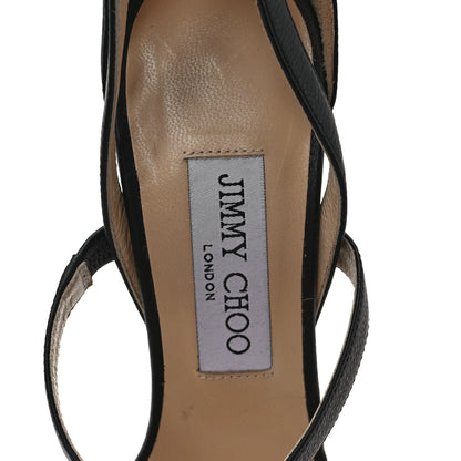 Jimmy Choo Grainy Calfskin Discus Sandals 38.5 Black 7 of 7