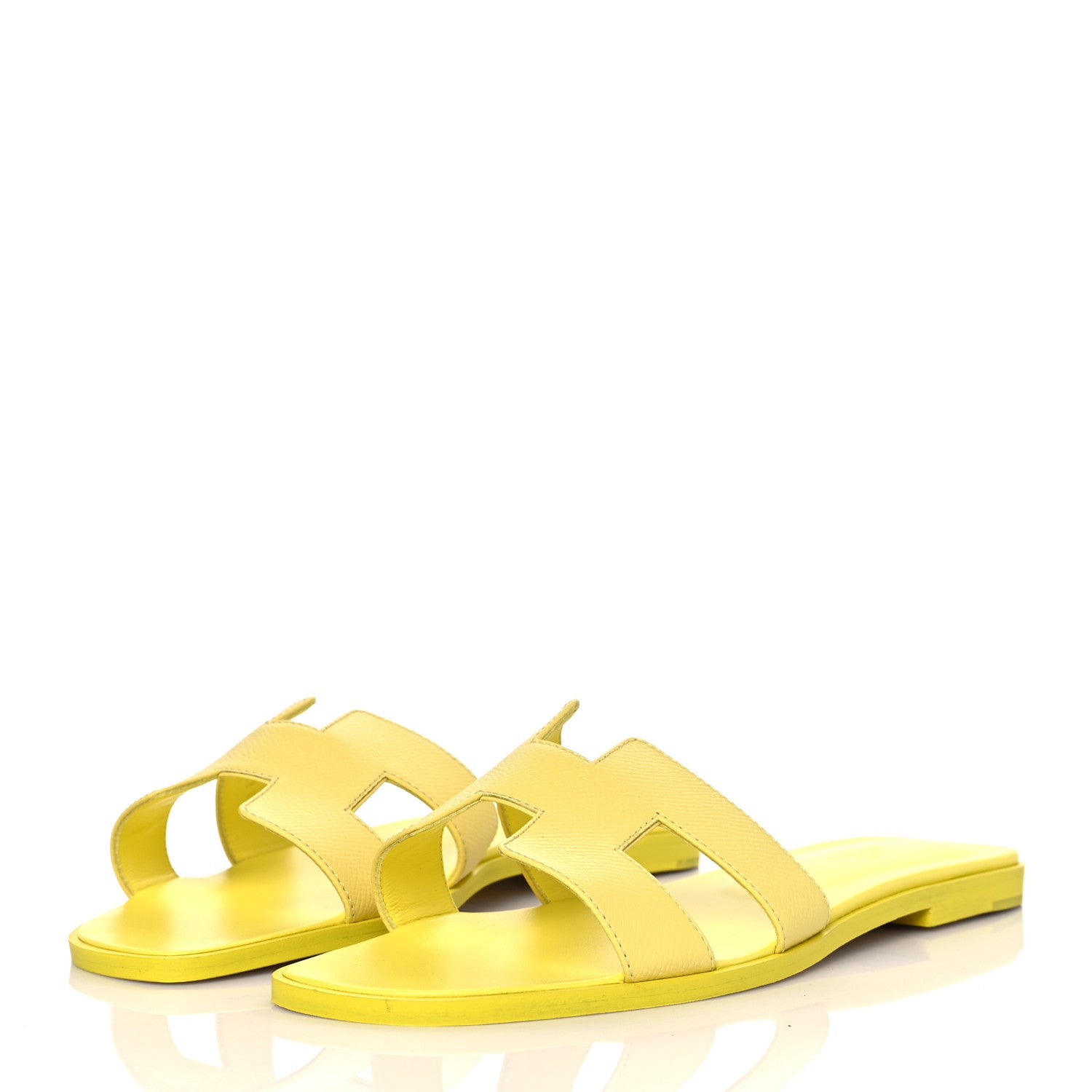 Hermes Epsom Oran Sandals 40.5 Jaune Pollen 3 of 9