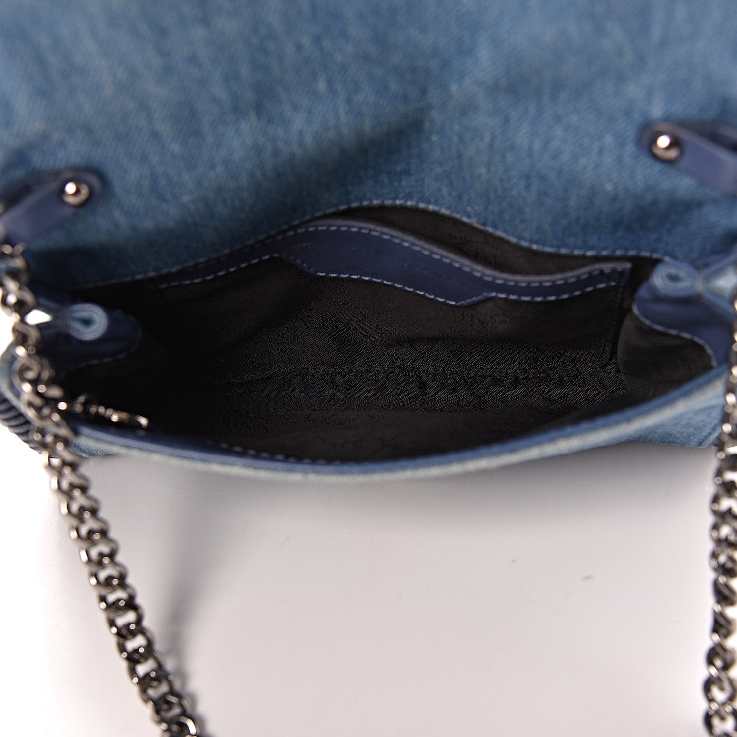 Stella McCartney Eco Denim Embroidered Zigarette Falabella Crossbody Blue 5 of 10