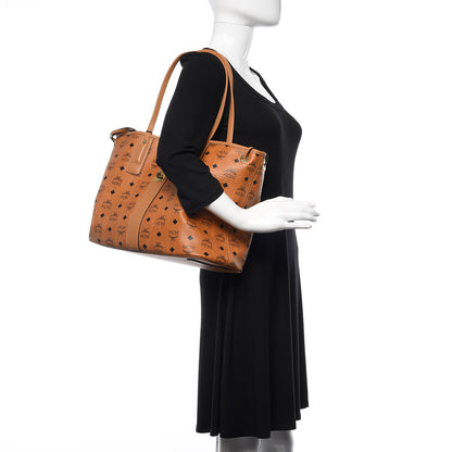 MCM Visetos Medium Liz Reversible Shopper Tote Cognac 3 of 16