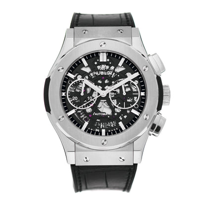 Hublot Titanium Alligator 45mm Classic Fusion Aerofusion Chronograph Automatic Watch Black 525.NX.0170.LR 1 of 5