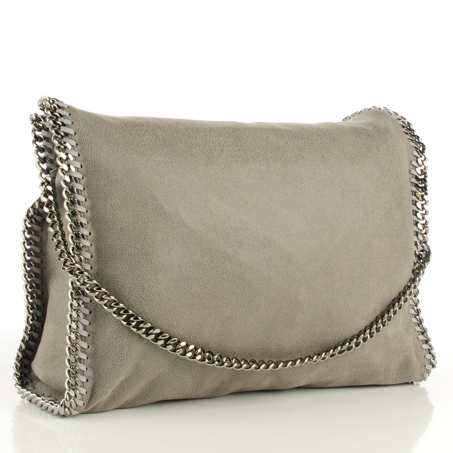Shaggy Deer Falabella Fold Over Tote Light Grey