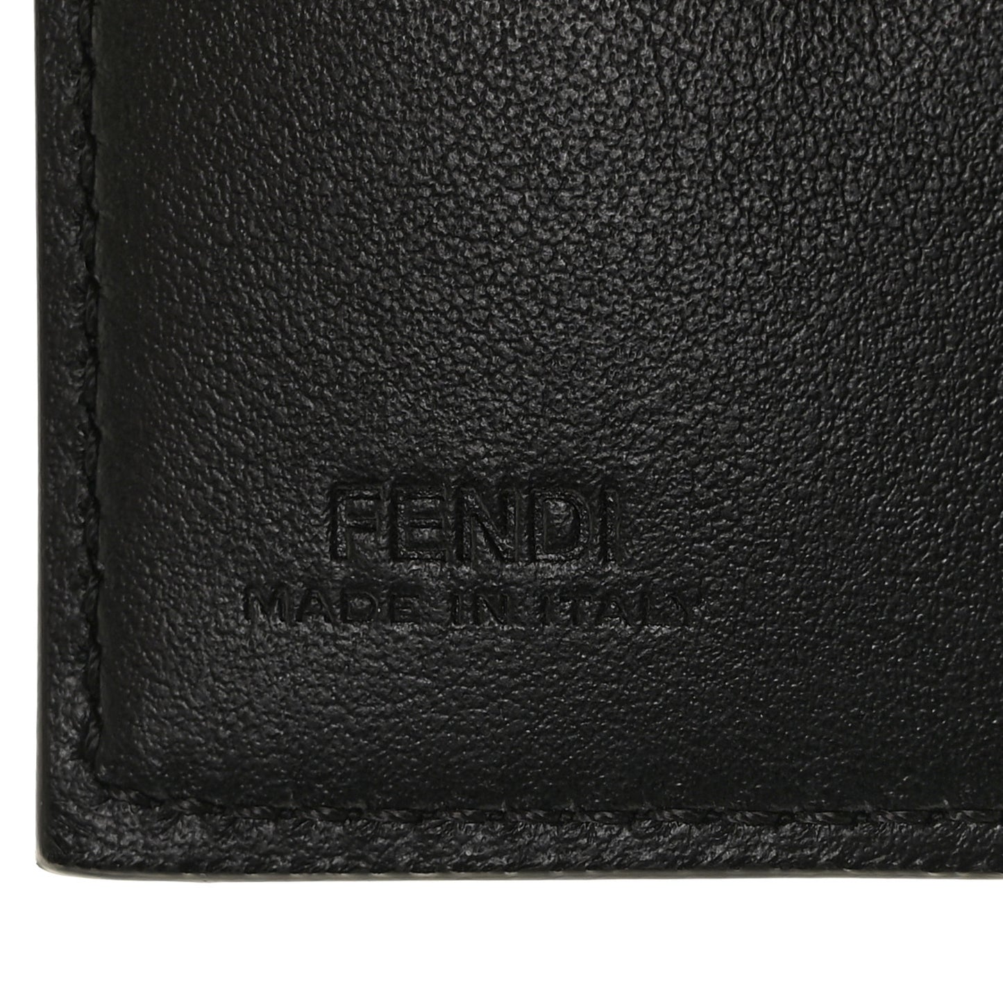 Vitello Liberty F is Fendi Bi-Color FF 1974 Embossed Micro Tri-Fold Envelope Wallet Maya Black