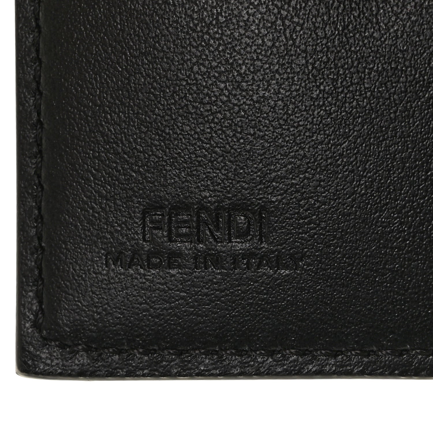 Fendi Vitello Liberty F is Fendi Bi-Color FF 1974 Embossed Micro Tri-Fold Envelope Wallet Maya Black 6 of 8