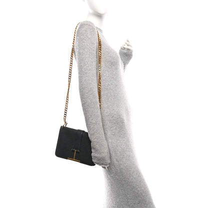 Tom Ford Grained Calfskin Tara Chain Shoulder Bag Black 2 of 9