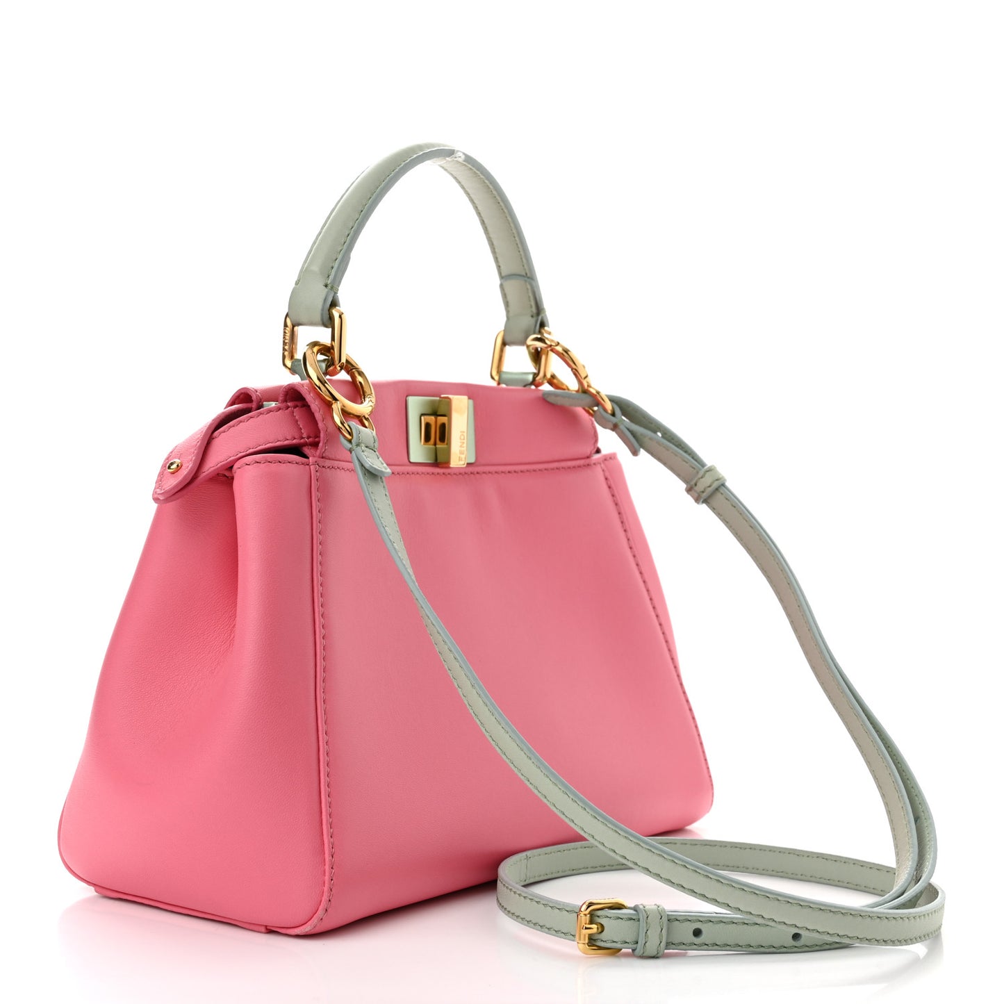 Nappa Colorblock Mini Peekaboo Iconic Satchel Rosa Fluo Oxigen Slate