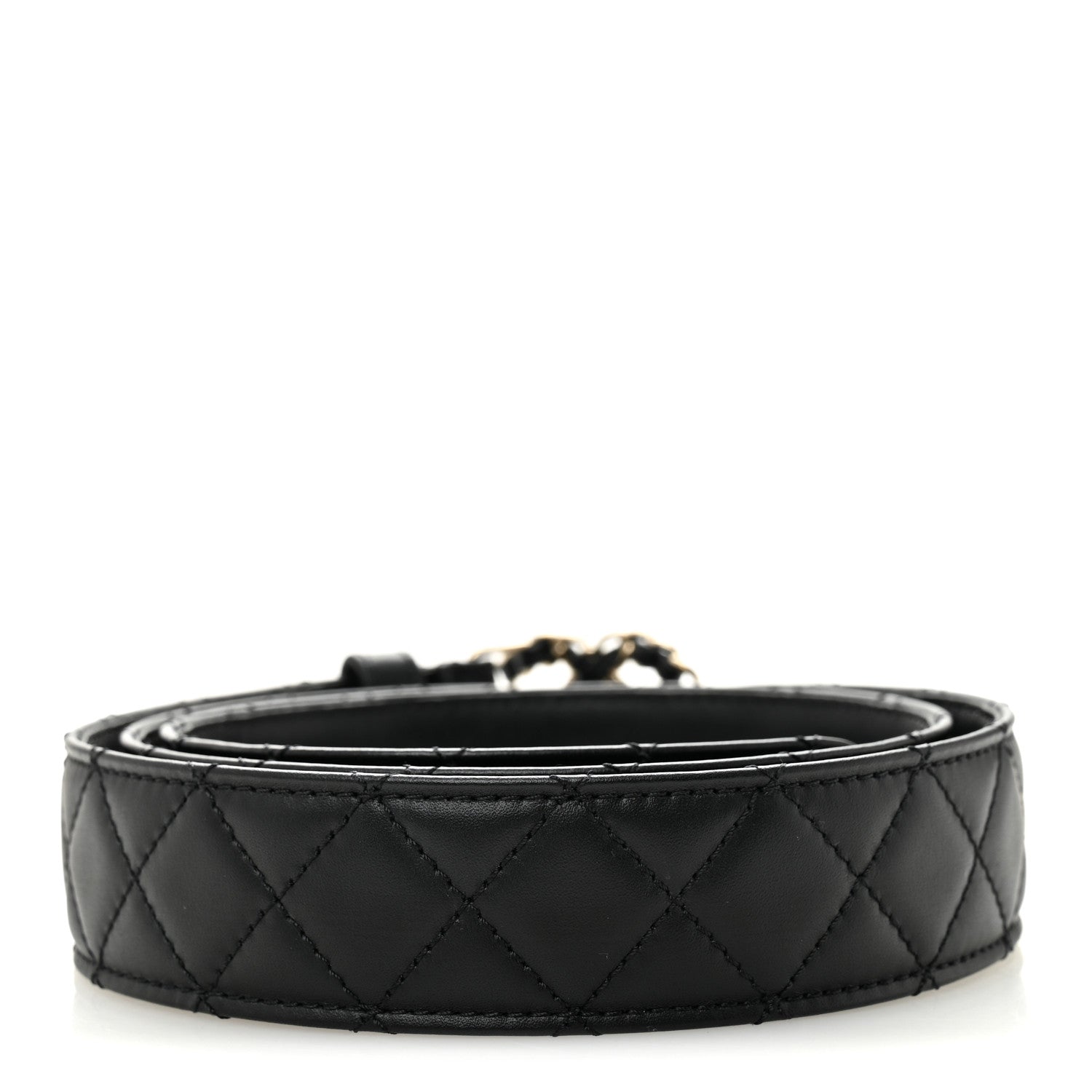 Chanel Calfskin Quilted CC Chain Belt 95 38 Black 2 of 7