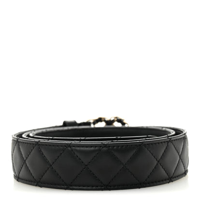 Chanel Calfskin Quilted CC Chain Belt 95 38 Black 2 of 7