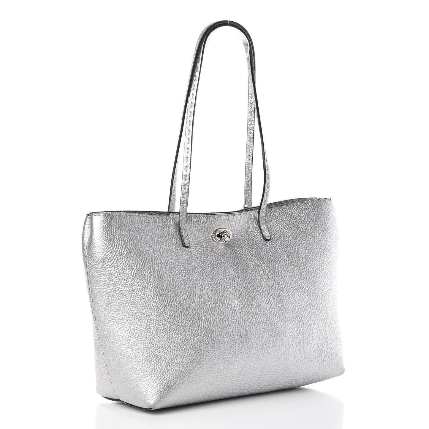 Cuoio Romano Lux Selleria Carla Shopping Tote Argento