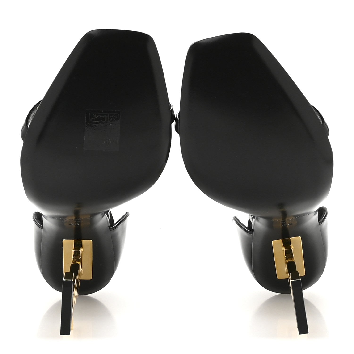 Saint Laurent Patent Calfskin Opyum 110 Sandals 40 Black Gold 6 of 9