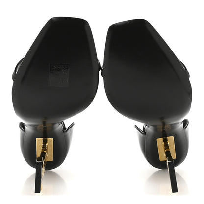 Saint Laurent Patent Calfskin Opyum 110 Sandals 40 Black Gold 6 of 9
