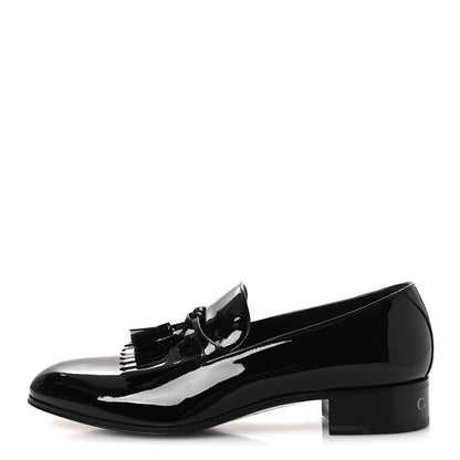 Gucci Vernice Crystal Mens Tassel Loafers 9.5 Black 1 of 13