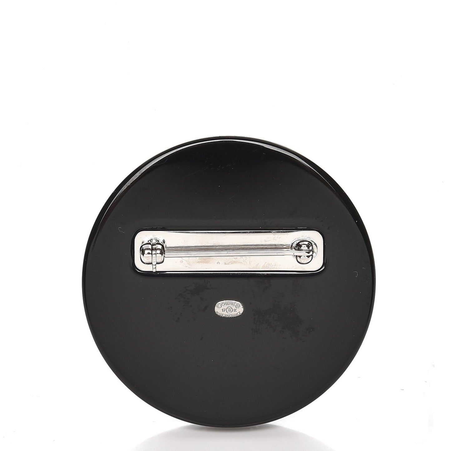 Glittered Resin Strass Brooch Black Pink