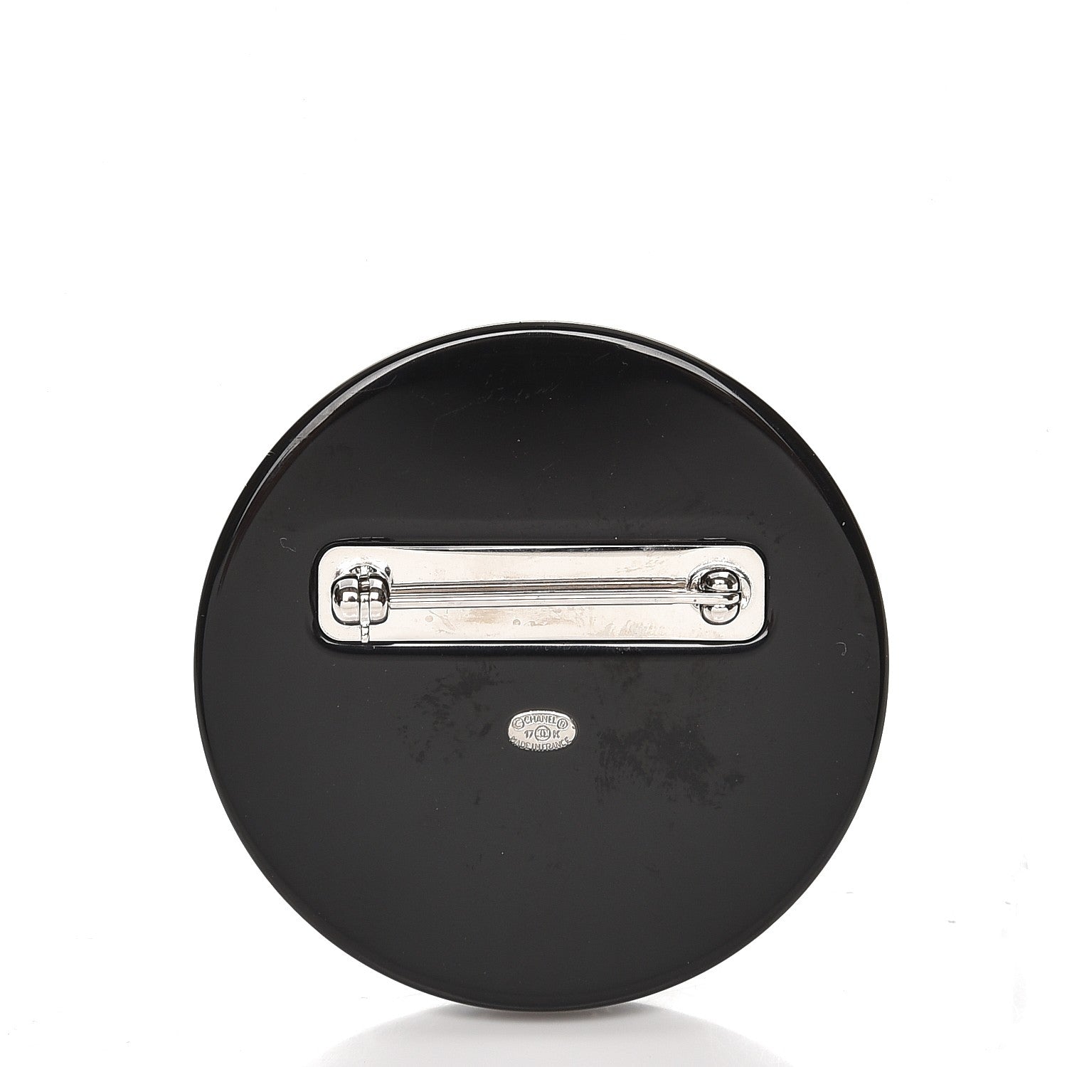 Chanel Glittered Resin Strass Brooch Black Pink 3 of 4