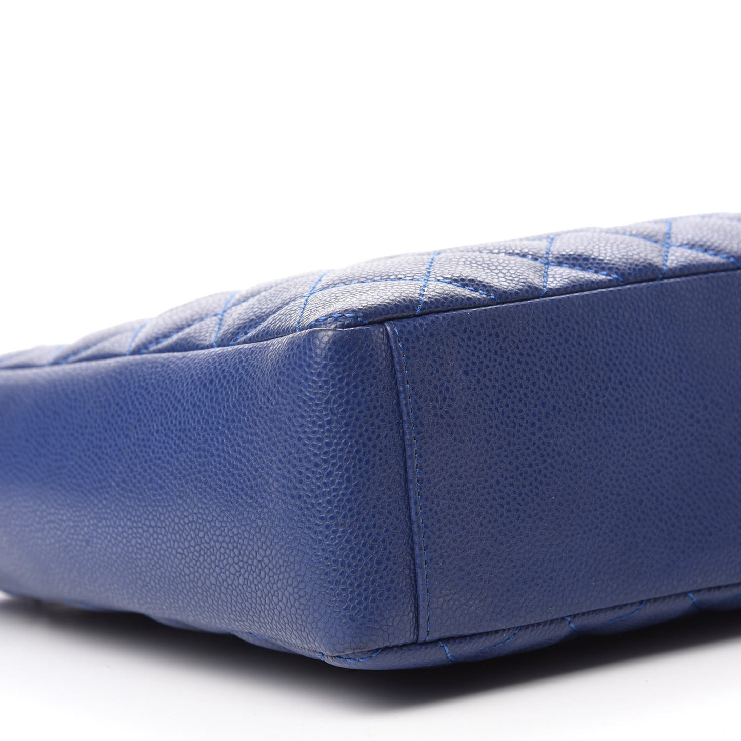 Caviar Quilted Petit Shopping Tote PST Dark Navy Blue