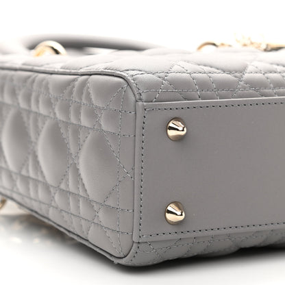 Christian Dior Lambskin Cannage Small My ABCDior Lady Dior Grey 9 of 10