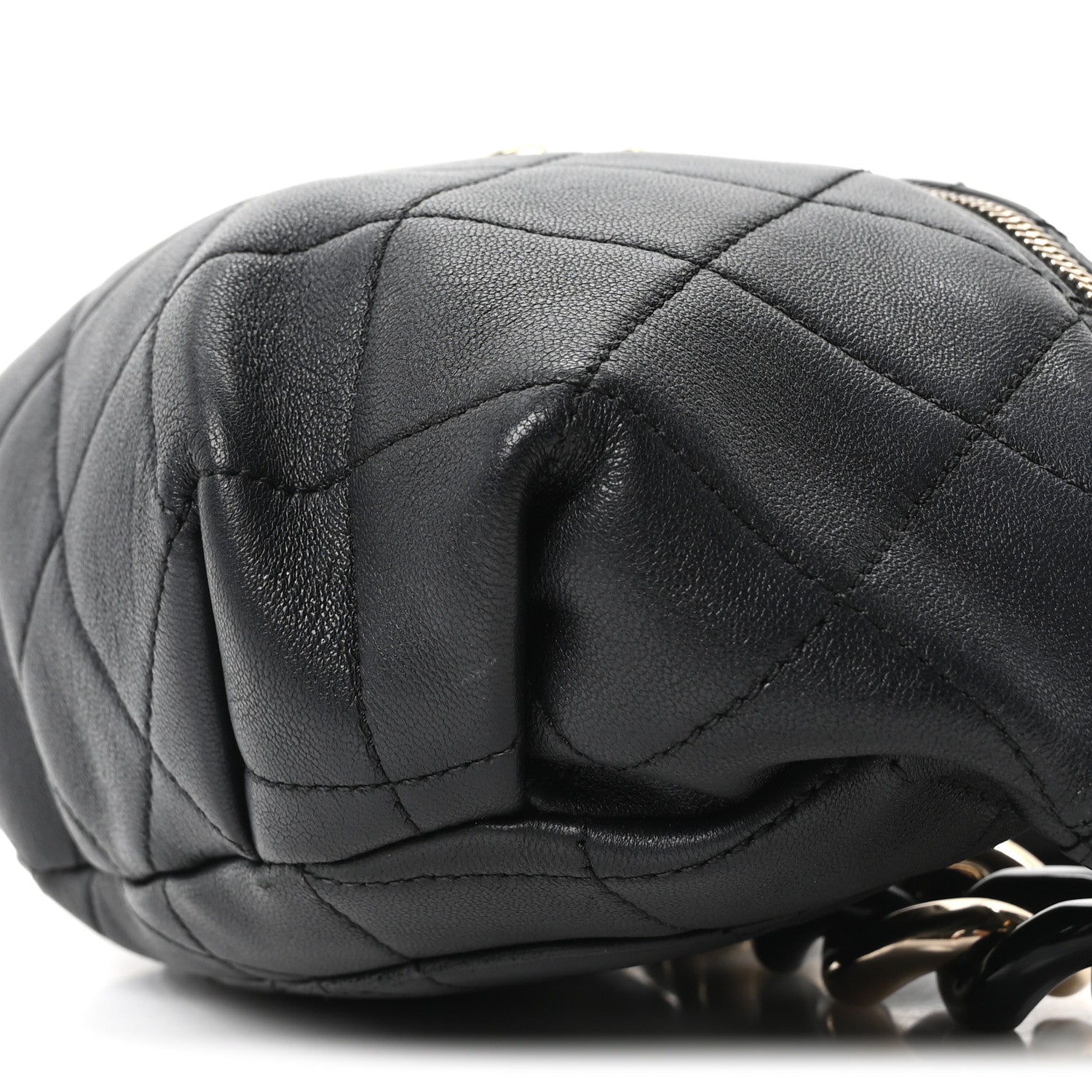 Chanel Lambskin Quilted Resin Bi-Color Waist Bag Fanny Pack Black 9 of 9