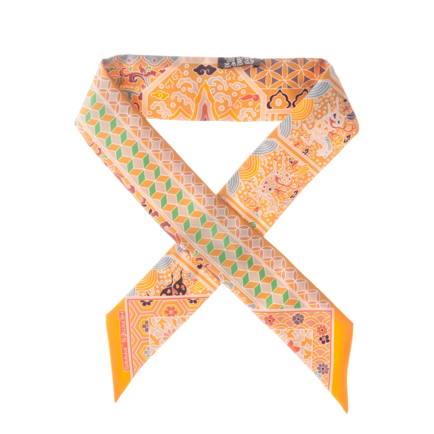 Hermes Silk Collections Imperiales Twilly Bouton D'Or Miel Vert 1 of 6