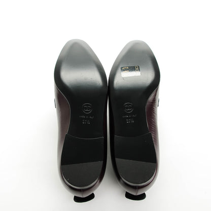 Chanel Crackled Goatskin Lambskin Cap Toe CC Charm Loafers 37.5 Dark Burgundy Navy 5 of 8