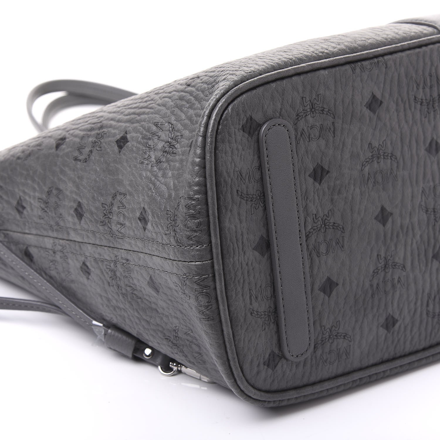 MCM Visetos Medium Liz Reversible Shopper Tote Phantom Grey 8 of 9