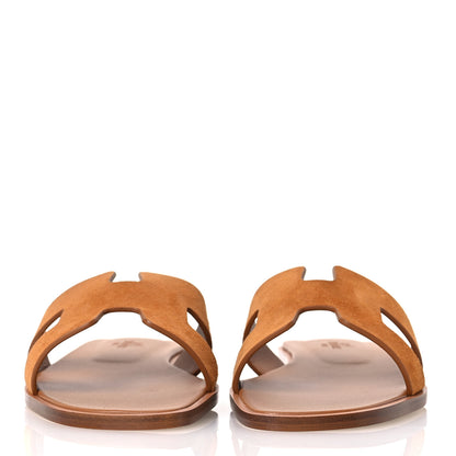 Hermes Suede Goatskin Oran Sandals 36.5 Naturel 3 of 11