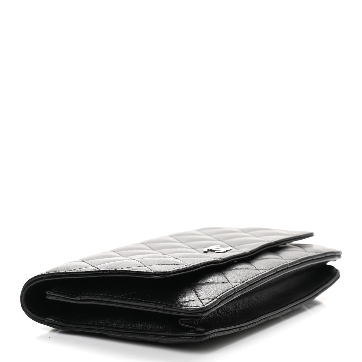 Lambskin Quilted Wallet On Chain WOC Black