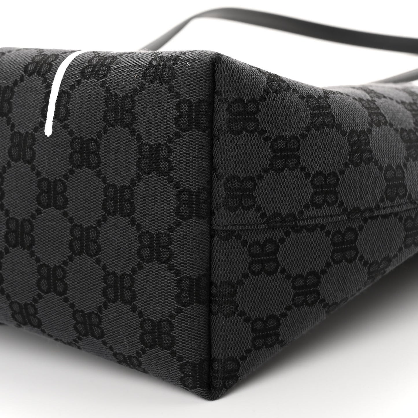 X BALENCIAGA BB Monogram Web Graffiti Medium Ophidia Shopping Tote Black