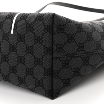 Gucci X BALENCIAGA BB Monogram Web Graffiti Medium Ophidia Shopping Tote Black 9 of 9