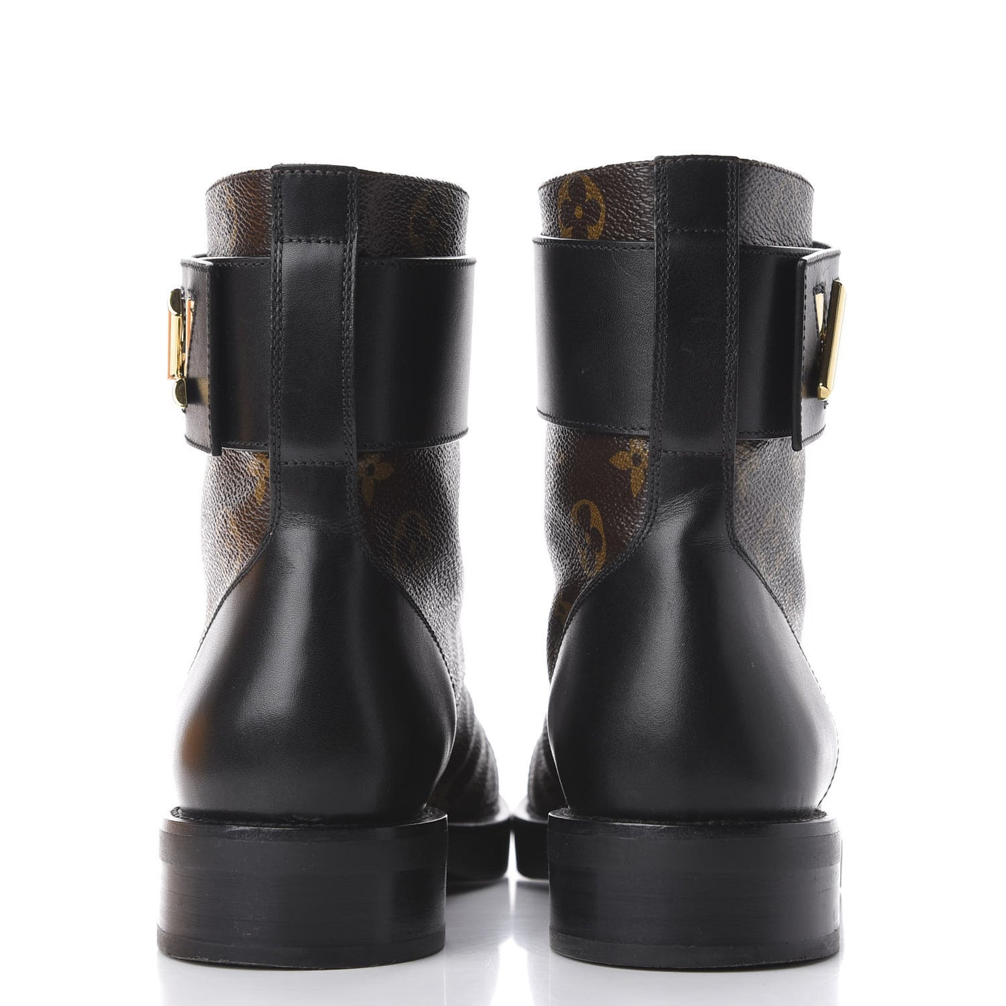Monogram Calfskin Wonderland Flat Ranger Boots 36 Black