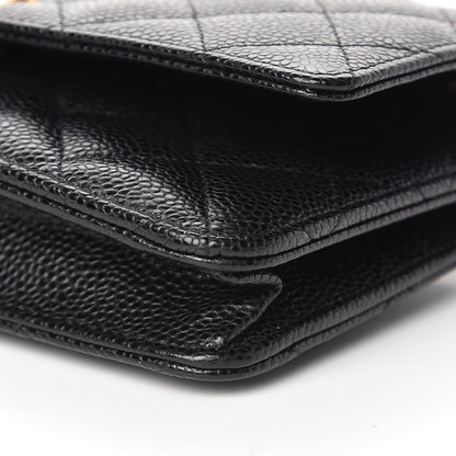 Chanel Caviar Quilted Wallet On Chain WOC Black 11 of 12