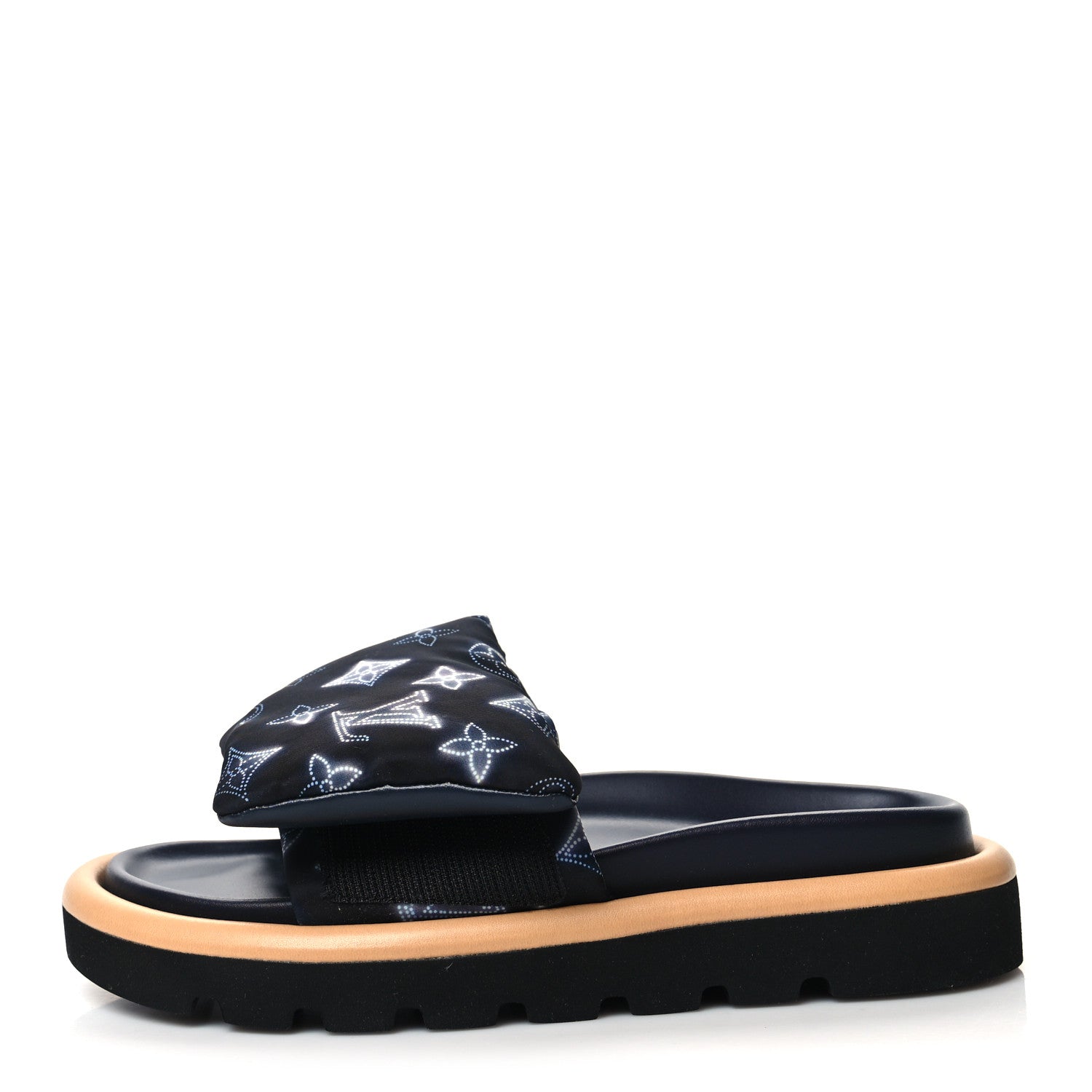 Louis Vuitton Nylon Monogram Womens Pool Pillow Comfort Mules 36 Navy Blue 1 of 8