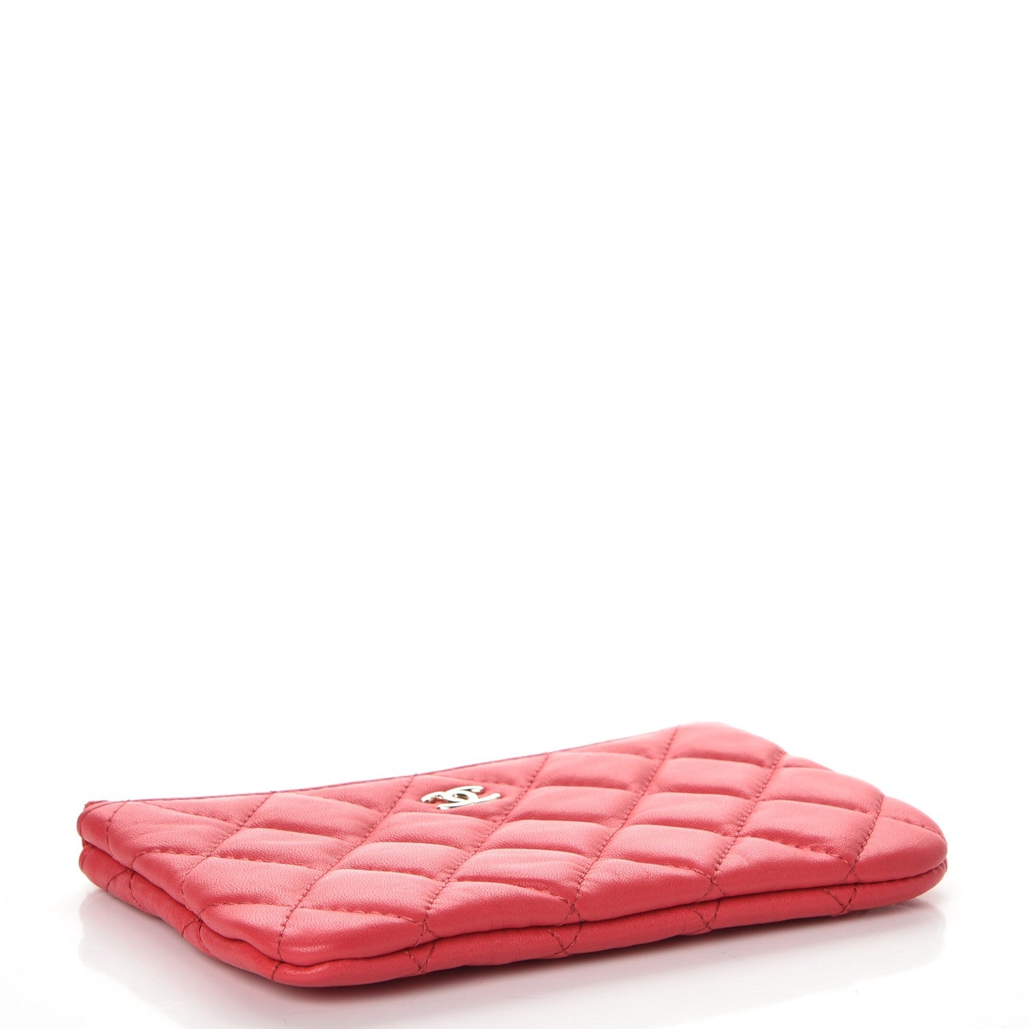 Chanel Lambskin Quilted Small Cosmetic Case Light Red 4 of 8