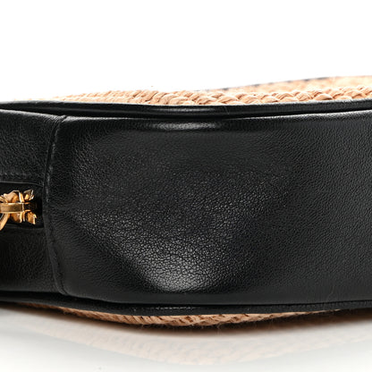 Saint Laurent Raffia Canvas Monogram Mini Lou Camera Bag Beige Black 9 of 12