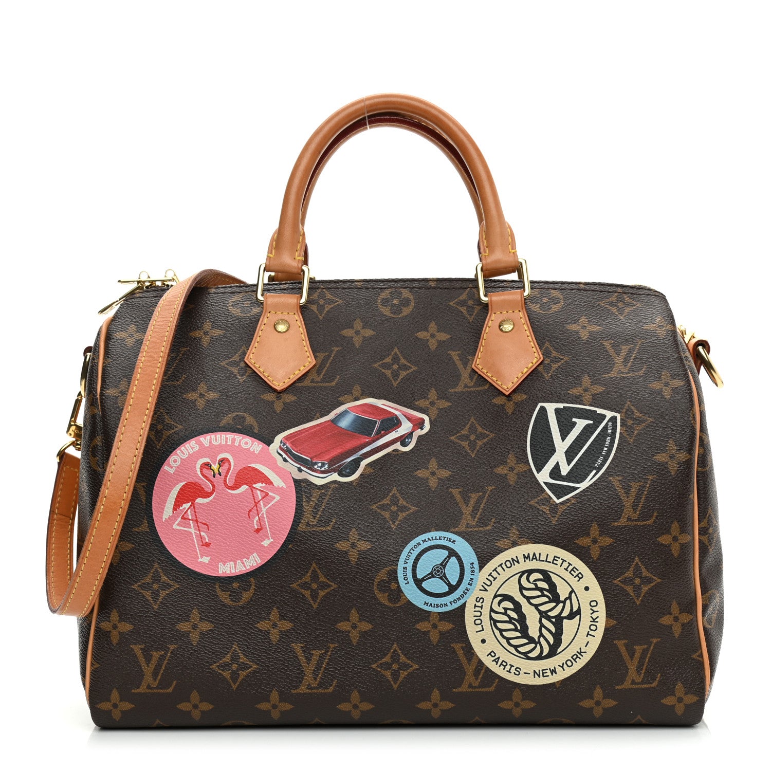 Louis Vuitton Monogram World Tour Speedy Bandouliere 30 1 of 10