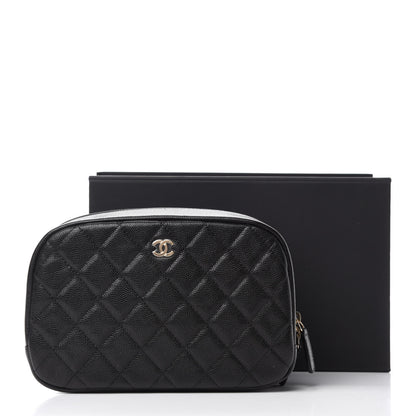 Chanel Caviar Quilted Curvy Pouch Cosmetic Case Black 8 of 8