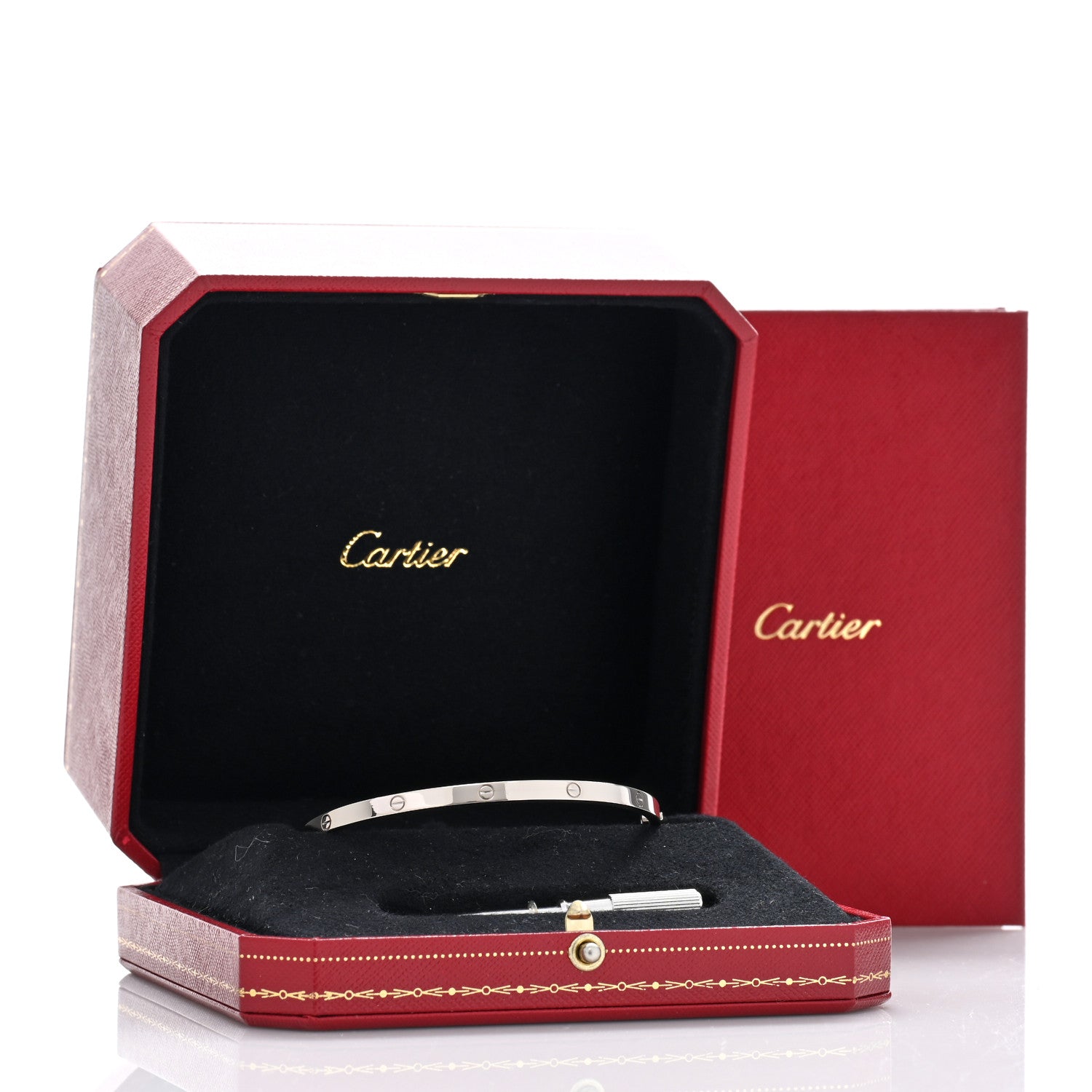 Cartier 18K White Gold Small LOVE Bracelet 19 5 of 5