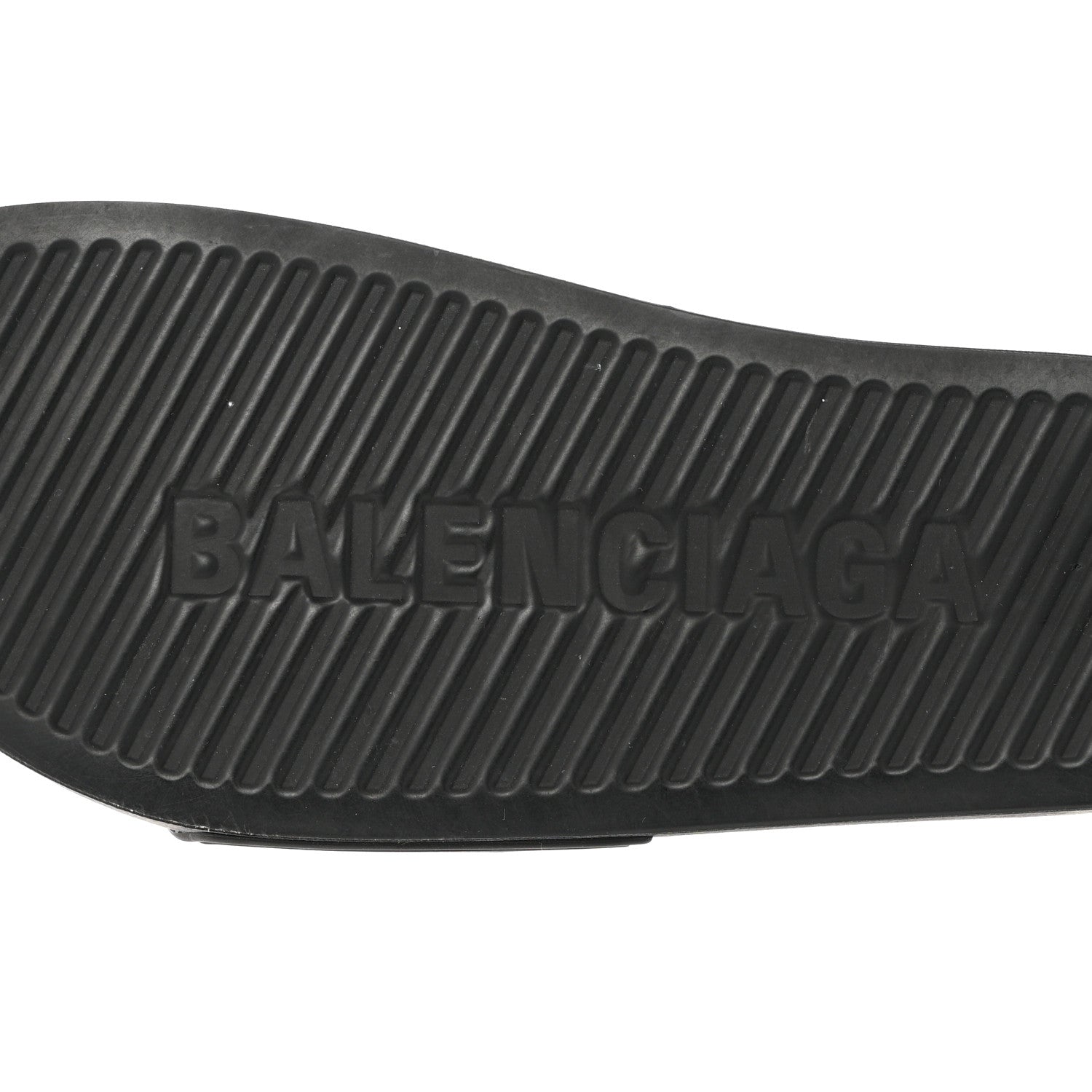 Balenciaga PVC Logo Mens Pool Slide Sandals 38 Black White 8 of 10