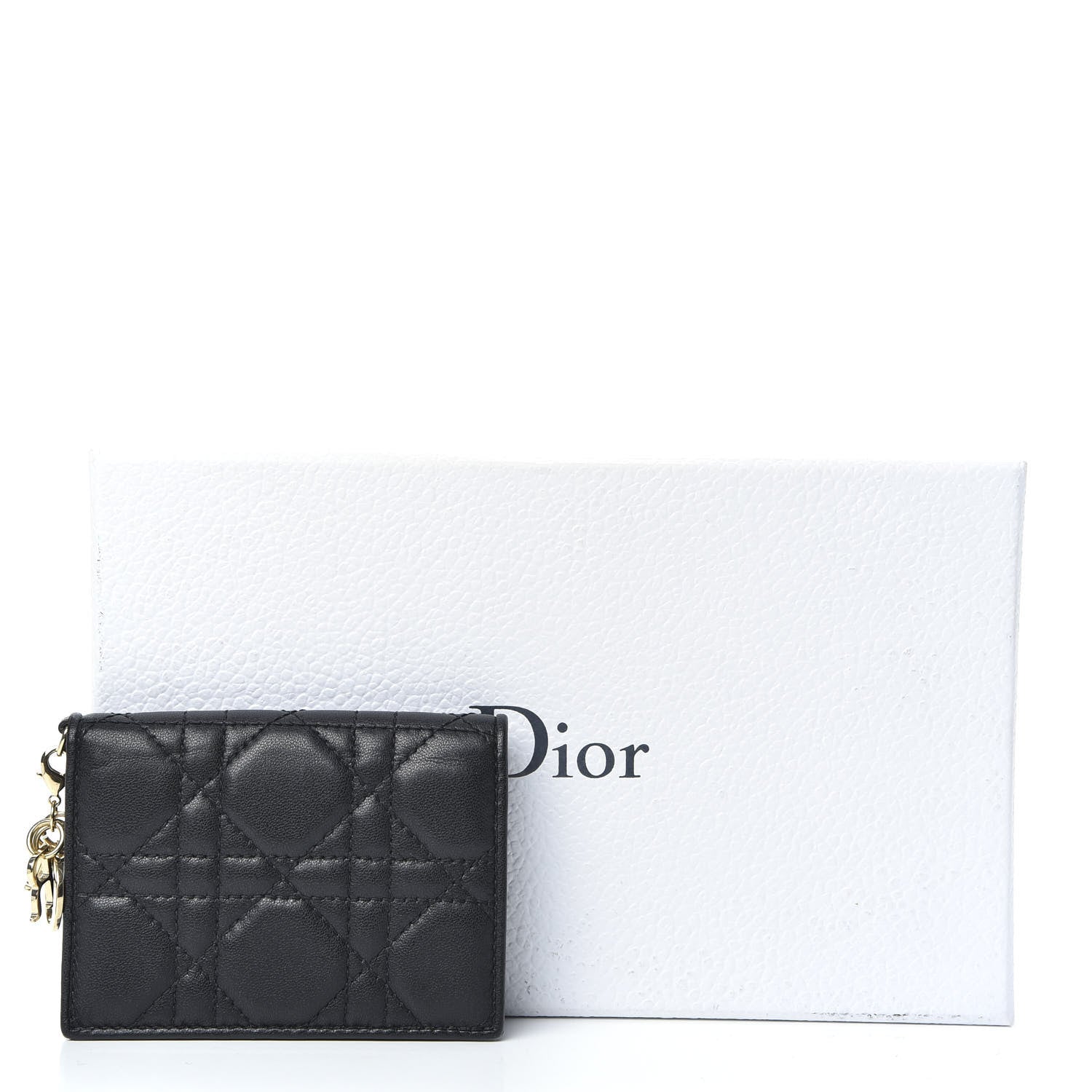 Christian Dior Lambskin Cannage Small Lady Dior Flap Card Holder Black 8 of 8