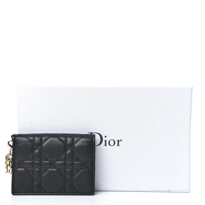 Christian Dior Lambskin Cannage Small Lady Dior Flap Card Holder Black 8 of 8