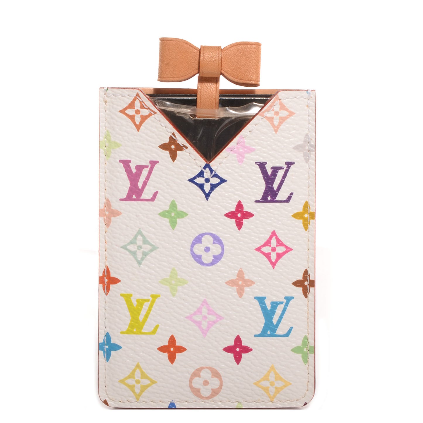 Monogram Multicolor Mirror and Case Pouch White