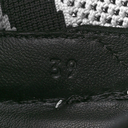 Hermes Knit Fabric Calfskin Deep Sneakers 39 Black White 8 of 9