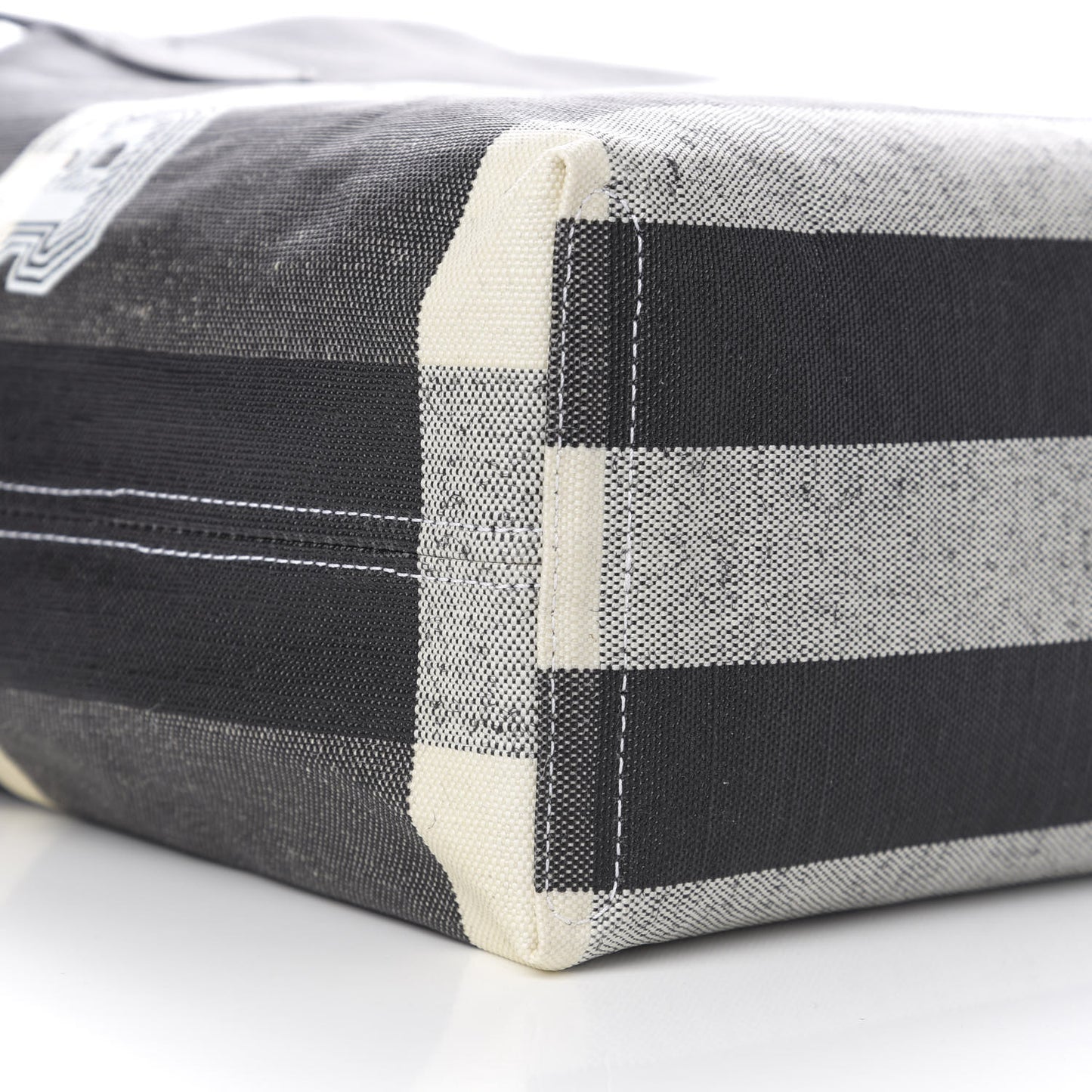 Coated Canvas Mega Check Medium Doodle Tote Black White
